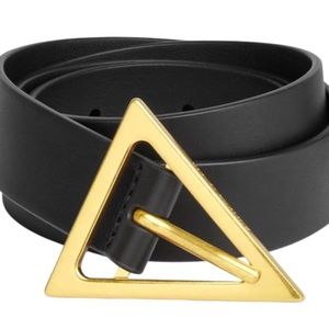 Bottega Veneta Triangle Buckle Leather Belt
